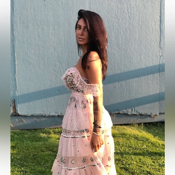 Needle and Thread pink Whimsical Tiered midi Dress - Picture 8 of 10